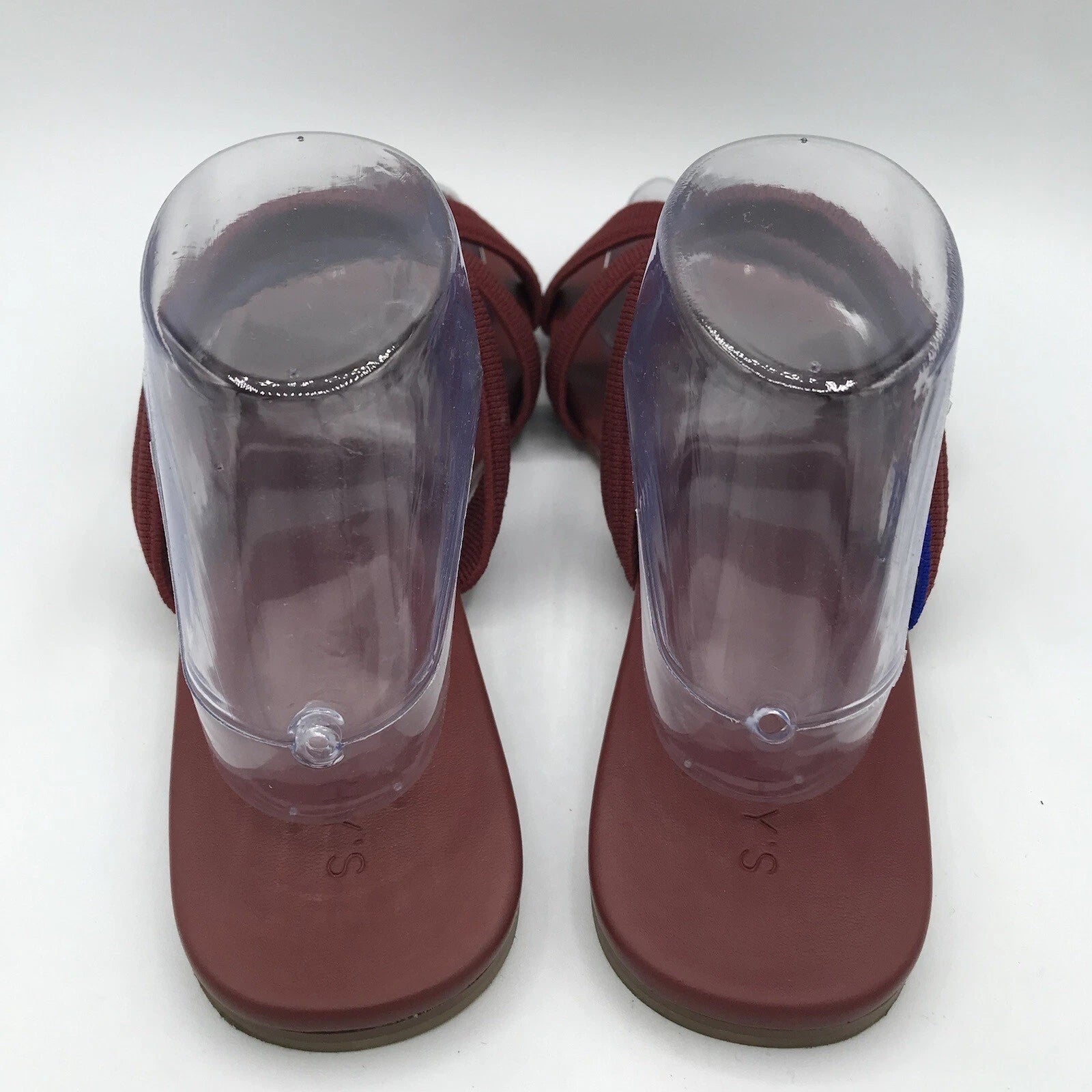 Rothy's Flat Sandals Women's 10 Sangria Red Triple Band Slides Retired Style EUC
