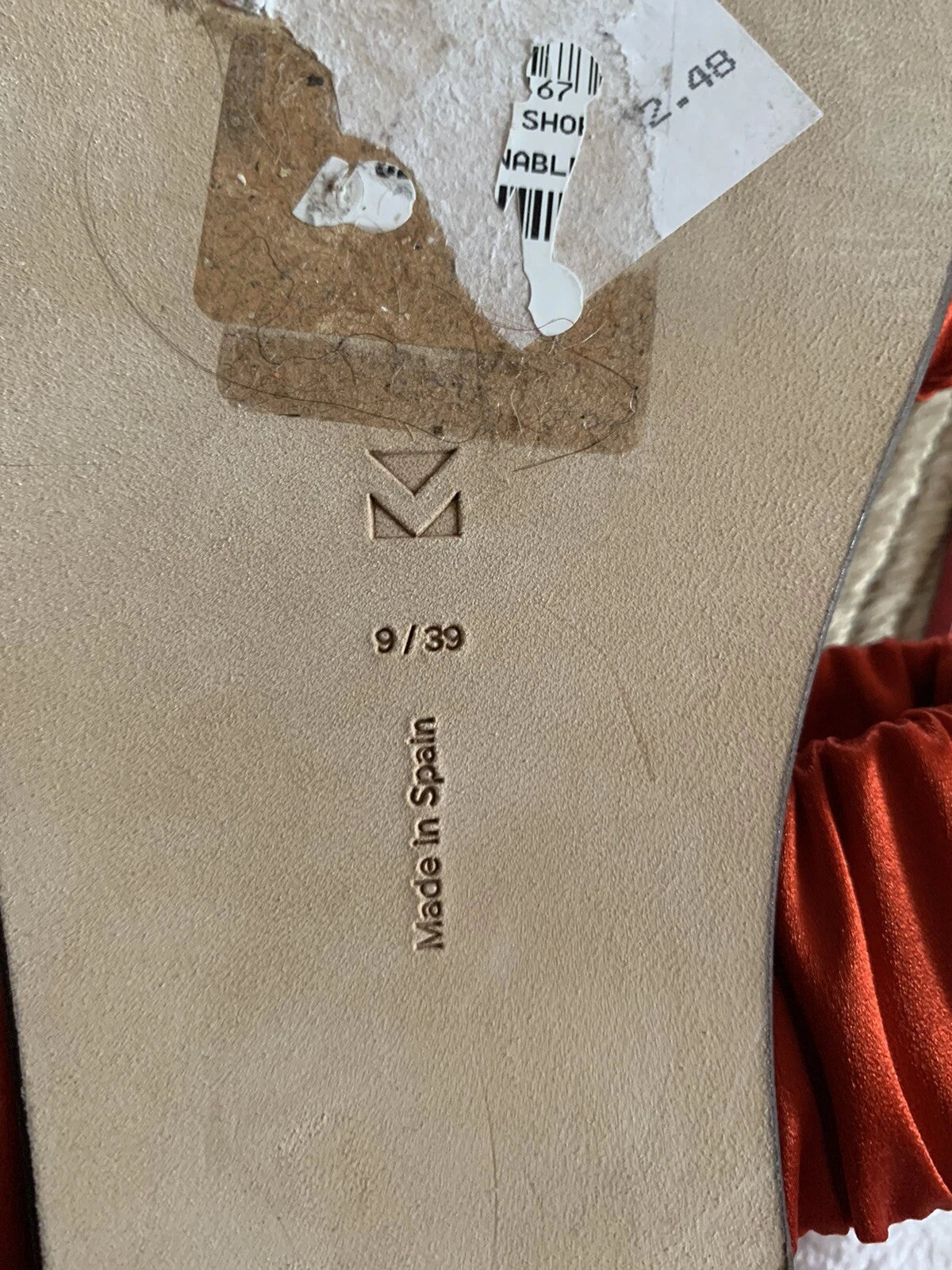 NEW MERCEDES CASTILLO Marcela Red Satin Spadrillers Sandal, Women Size 39/US 9M