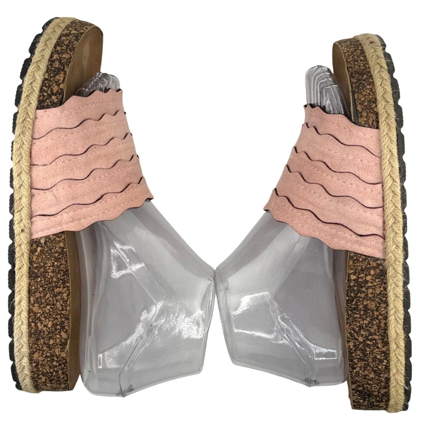 Clarkes Fiana Coast Espadrille Slide Sandals Blush Pink Womens Size 8 Chic Comfy