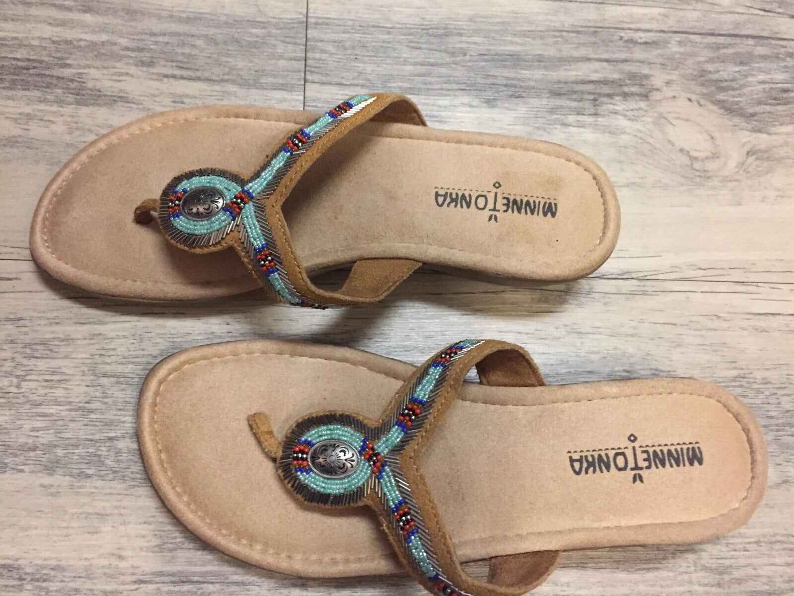NWOBox Minnie Tonka Beaded Flip Flop Style Sandals Sz 7