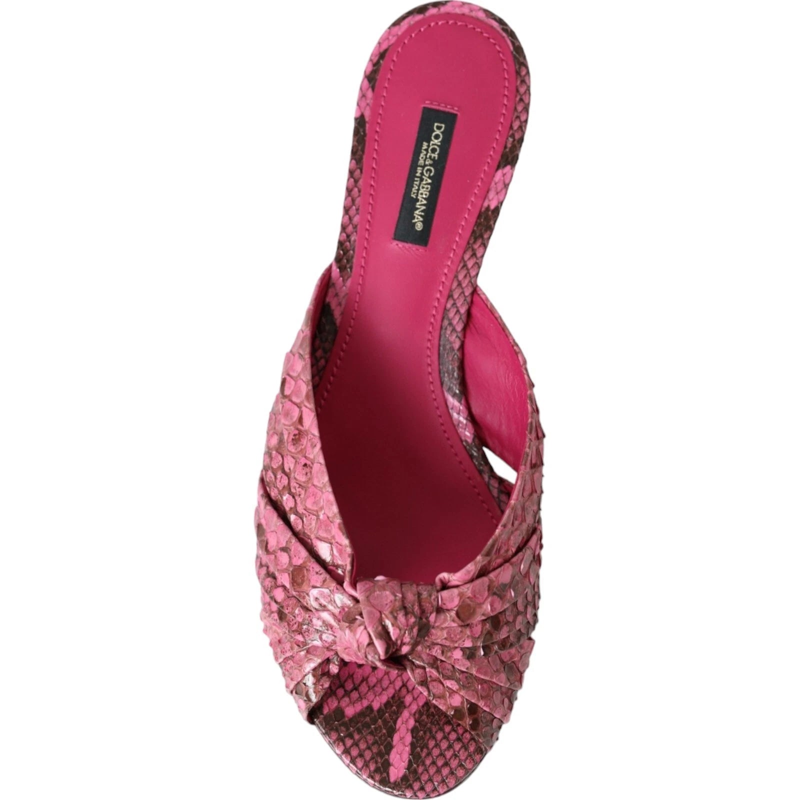 DOLCE & GABBANA Shoes Pink Python Leather Kitten Heels Slides EU37/US6.5 1200usd