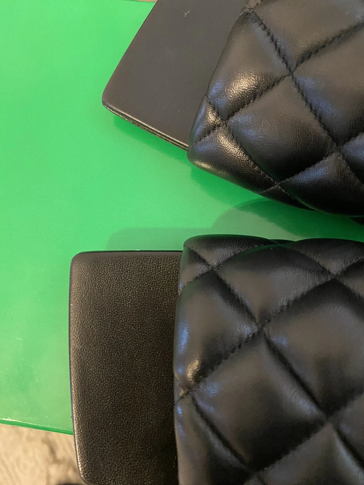 BOTTEGA VENETA Quilted Padded Flat Sandals In Black Leather 37.