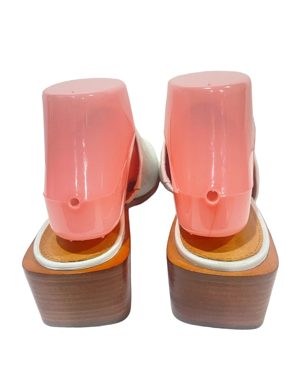 FRYE Lucia  Women’s White Leather Sandals Casual Summer Mules Size 7.5 M