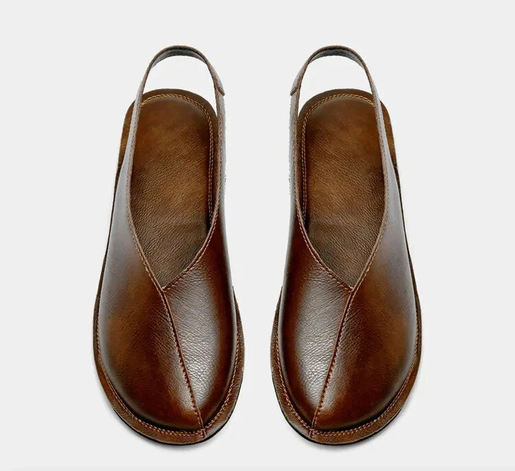 Mens Closed Toe Slingback Sandal Fashion PU Leather Formal business shoes Summer