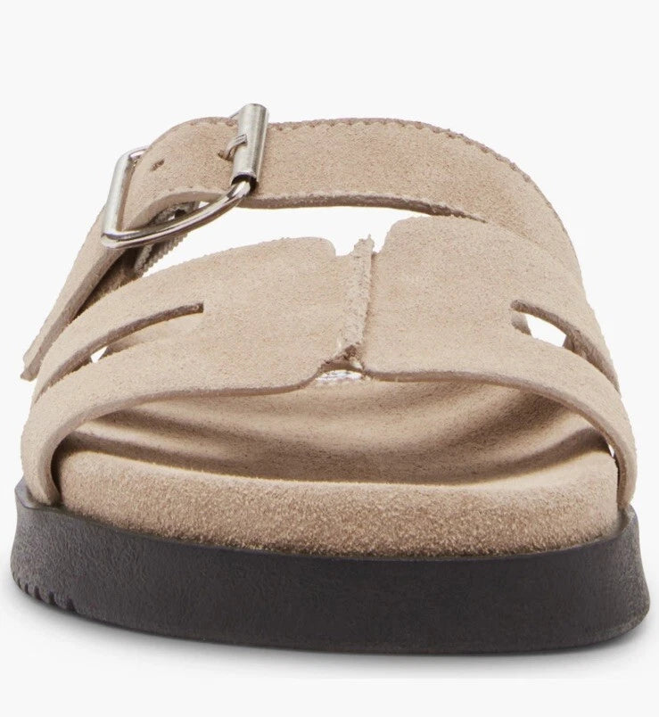 Steve Madden Mayven Suede Slide Sandals Taupe SIze 9.5