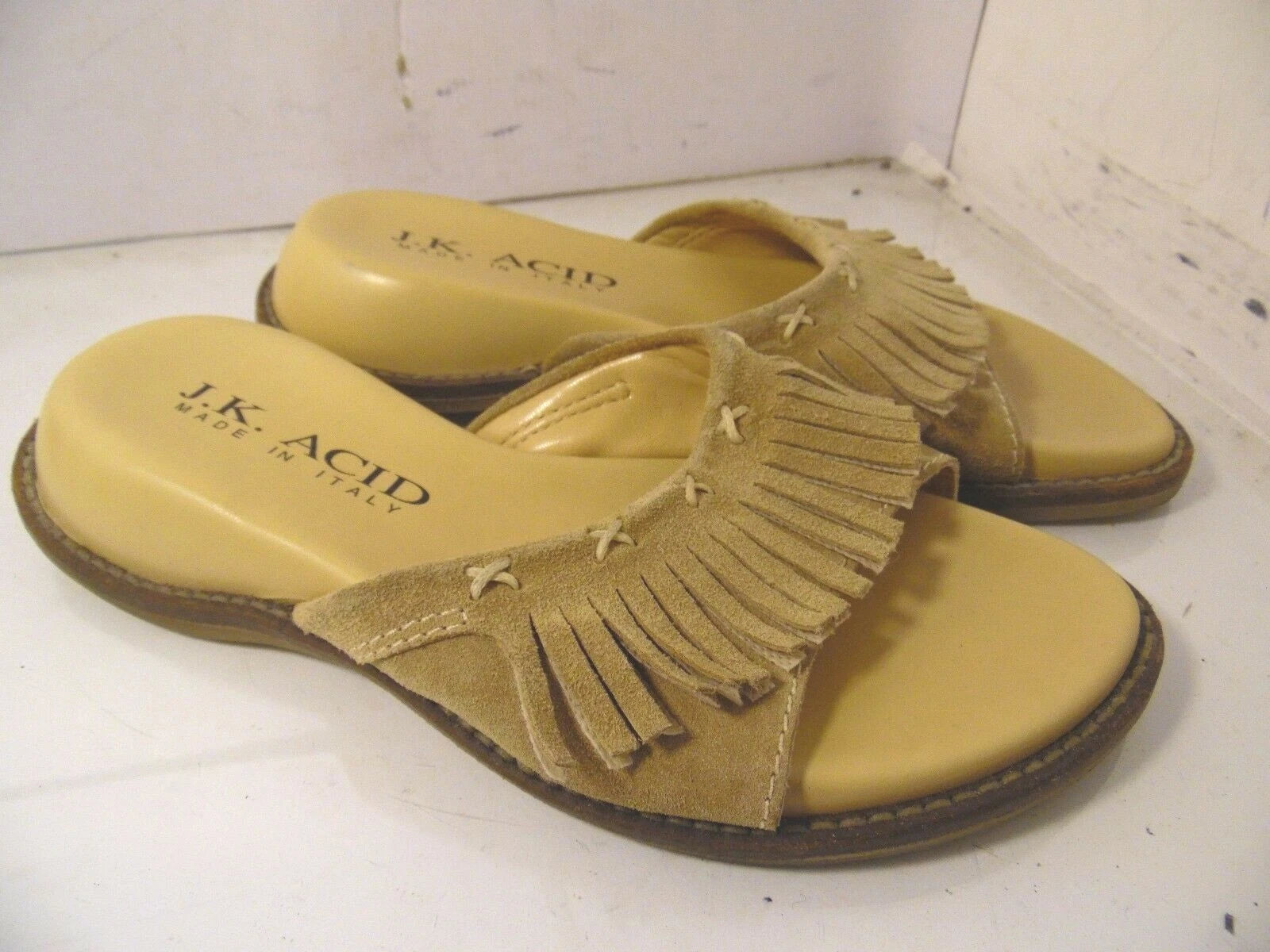 J.K. J K Acid Brown Fashion Slides Sandals Shoes size 8