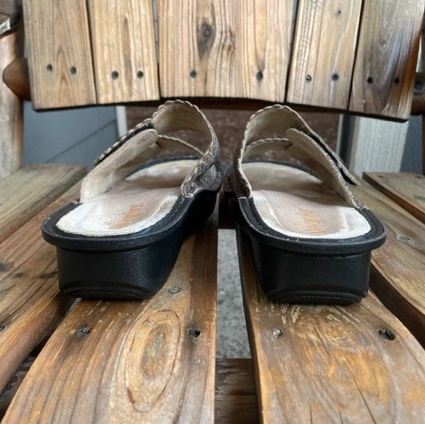 Algeria Leather Adjustable Slide Sandal Sandra Freedom Rock Comfort Brown Size 9