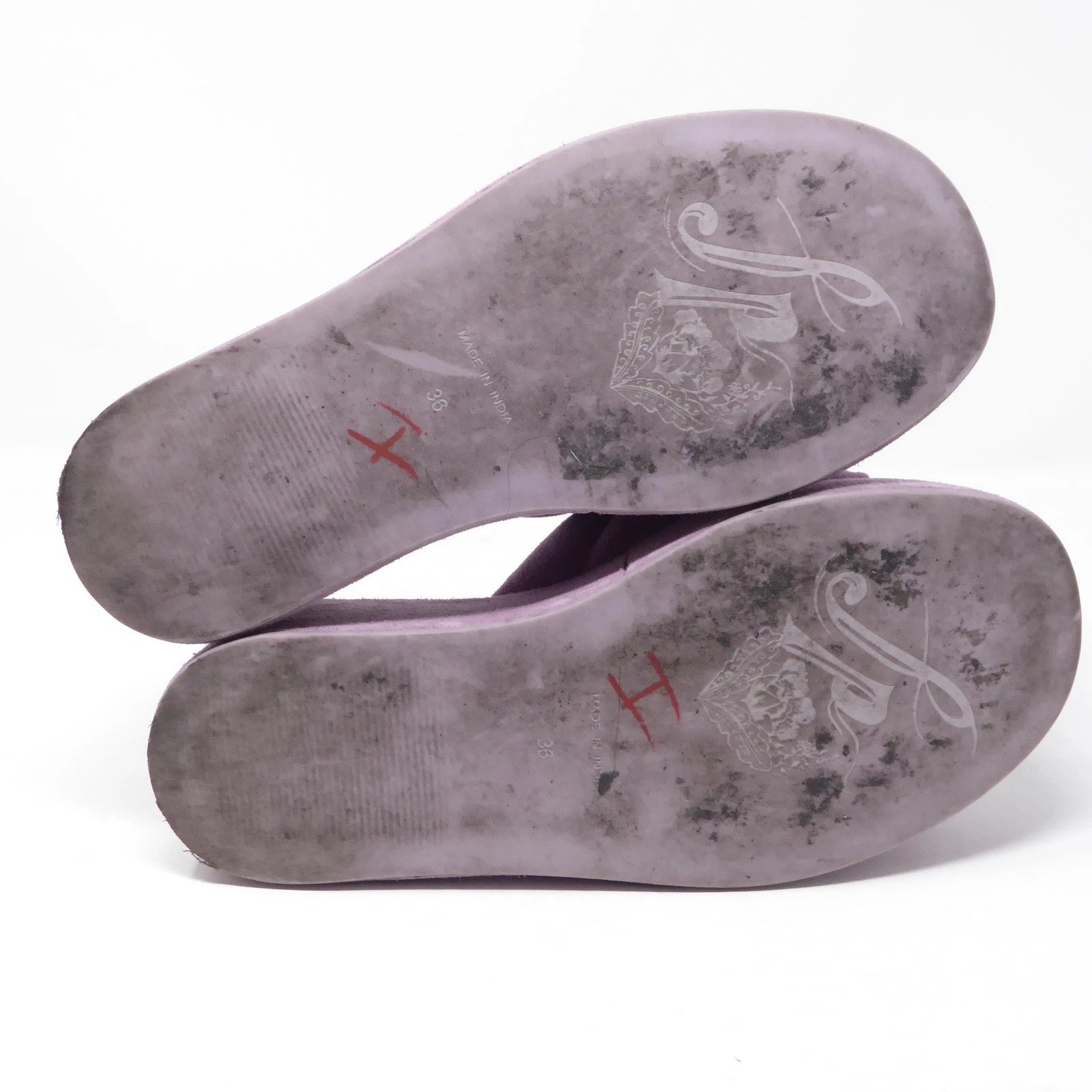 Free People Women Almost Paradise Platform Sandals Purple Suede Slides Sz 36 / 6