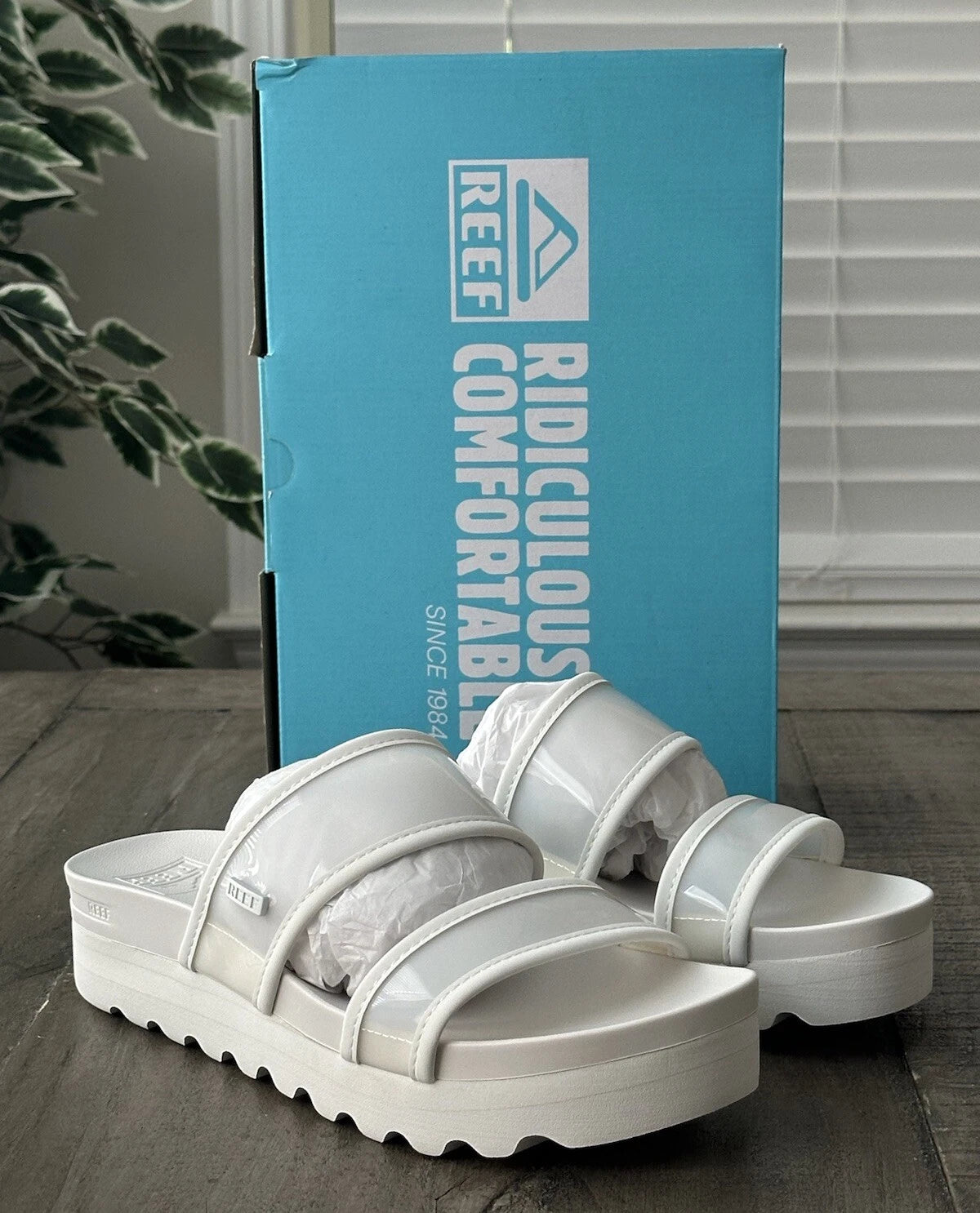 Reef Women's US 8 Vista Hi-Energy Cloud Transparent Slides, Style # CJ6852