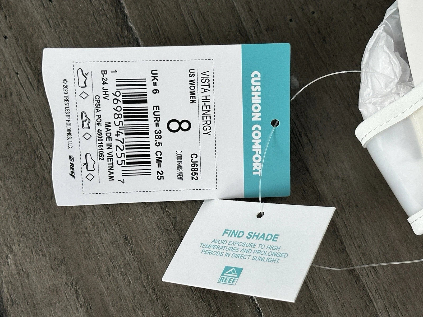 Reef Women's US 8 Vista Hi-Energy Cloud Transparent Slides, Style # CJ6852