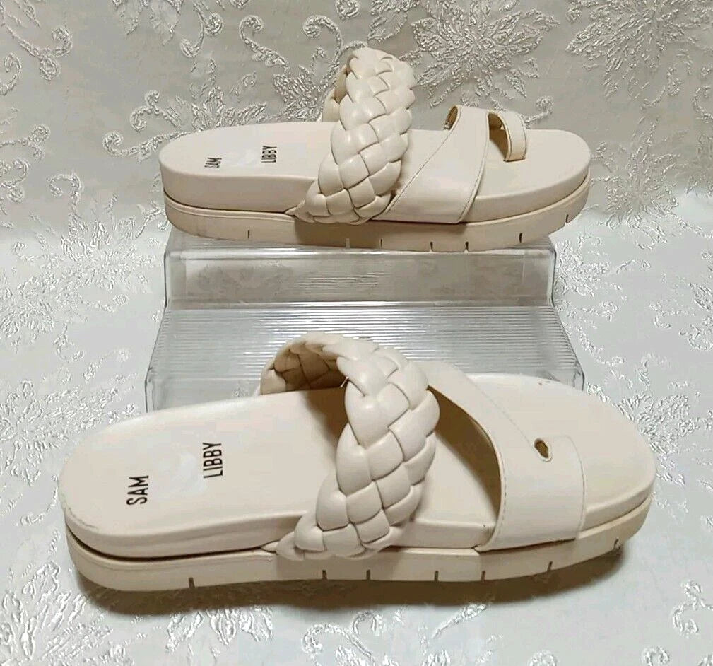 Sam & Libby Women's Braided Footbed Sandals Size 9.5