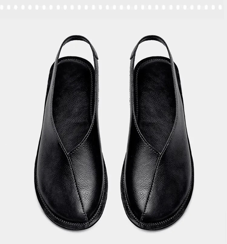 Mens Closed Toe Slingback Sandal Fashion PU Leather Formal business shoes Summer