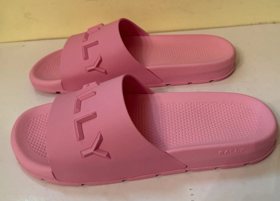 Bally Switzerland Women's Pink “Taffy” Rubber Slide Sandals New NIB Italy