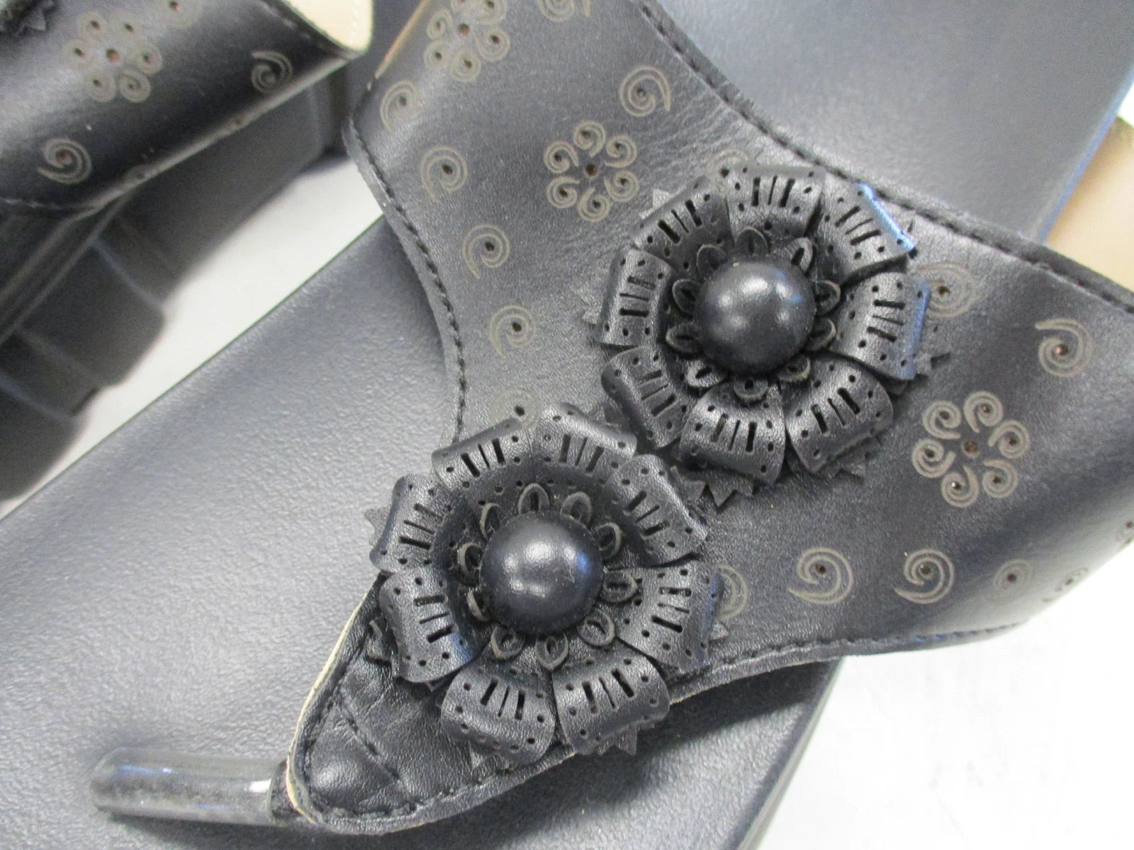 FASHION WOMENS PLATFORM FLIP FLOP SANDALS SIZE 8 BLACK LPN-PM-BJ0382763