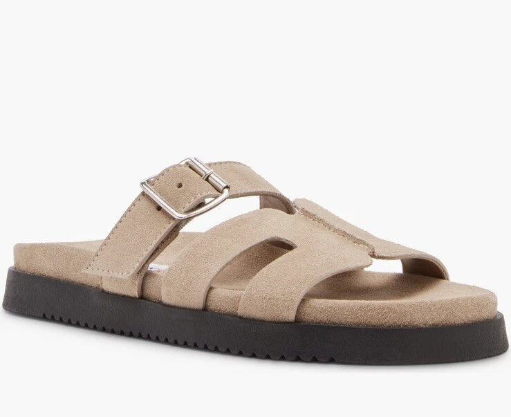 Steve Madden Mayven Suede Slide Sandals Taupe SIze 9.5