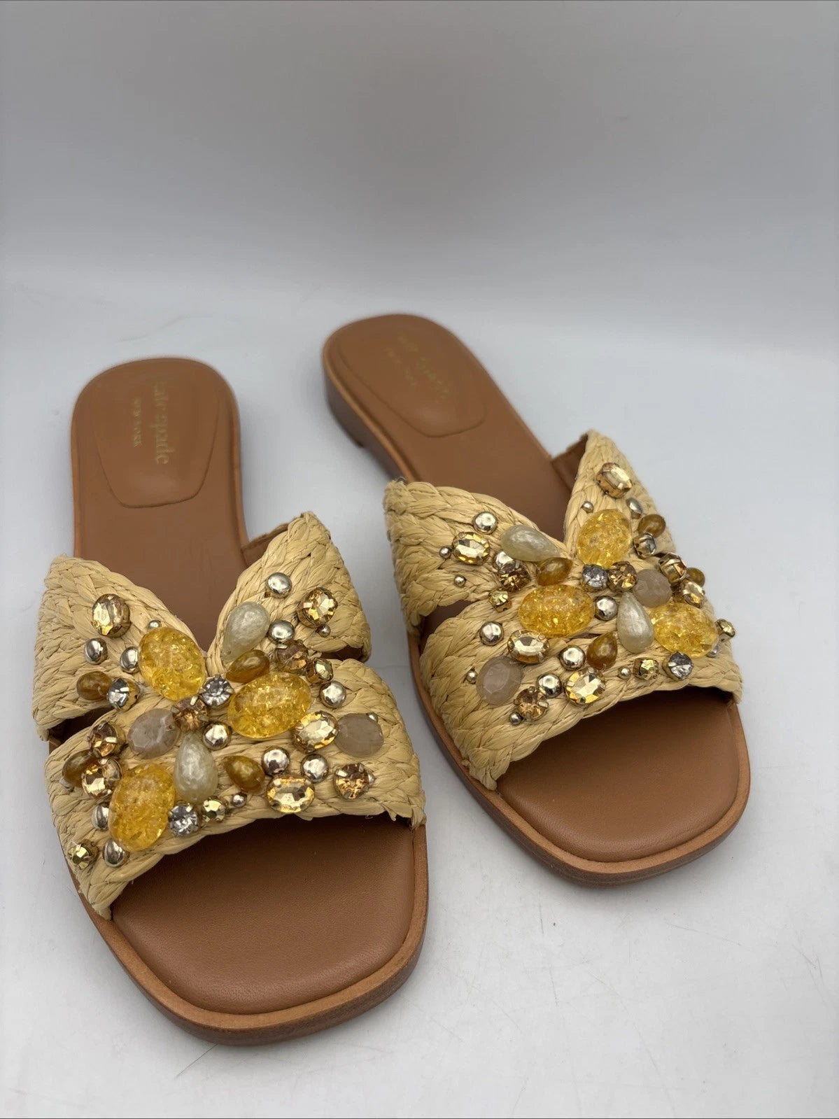 Kate Spade Dock Crystal Slide Sandal Flat Sz 5.5