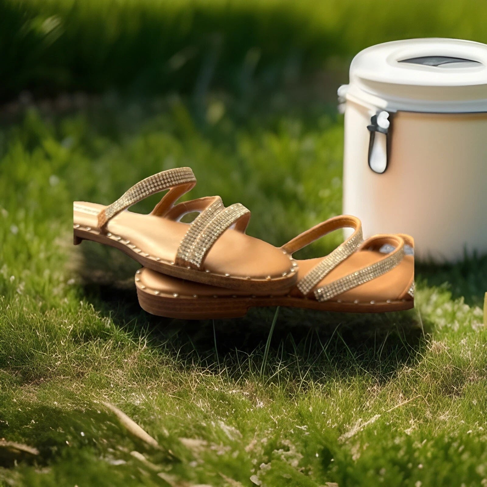 Steve Madden Skyler Black Fashion Flat Embellished Slip On Sandals, Size 8