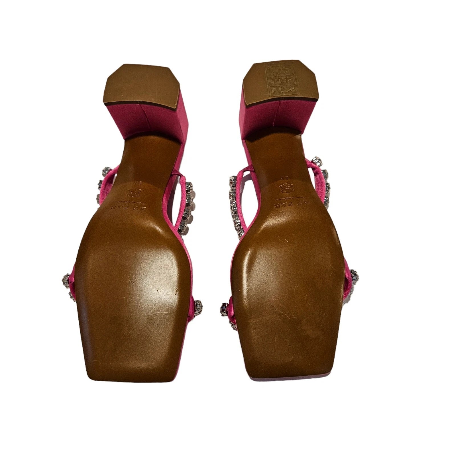 BY FAR Tanya Crystal Embellished Fuchsia Pink Mule Sandals 37 / Size 6 US $504