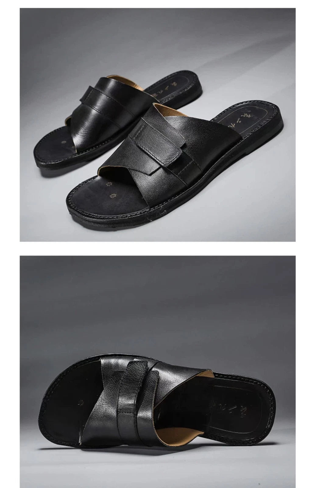 Roman Style Mens Women Real Leather Open Toe Slipper Sandals Flats Shoes Outdoor