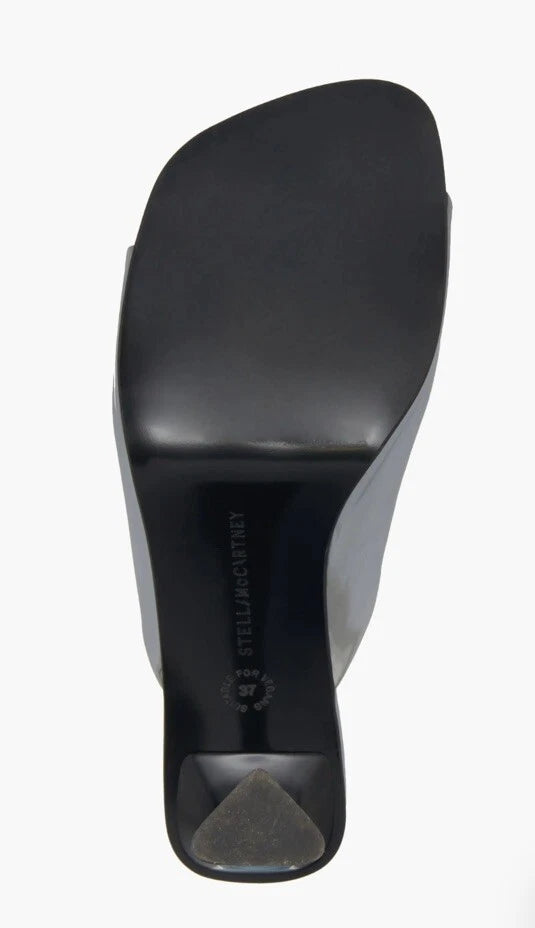 Stella Mccartney Ladies Silver Metallic Elsa Mirror Slide Sandals Mules, 39, 9