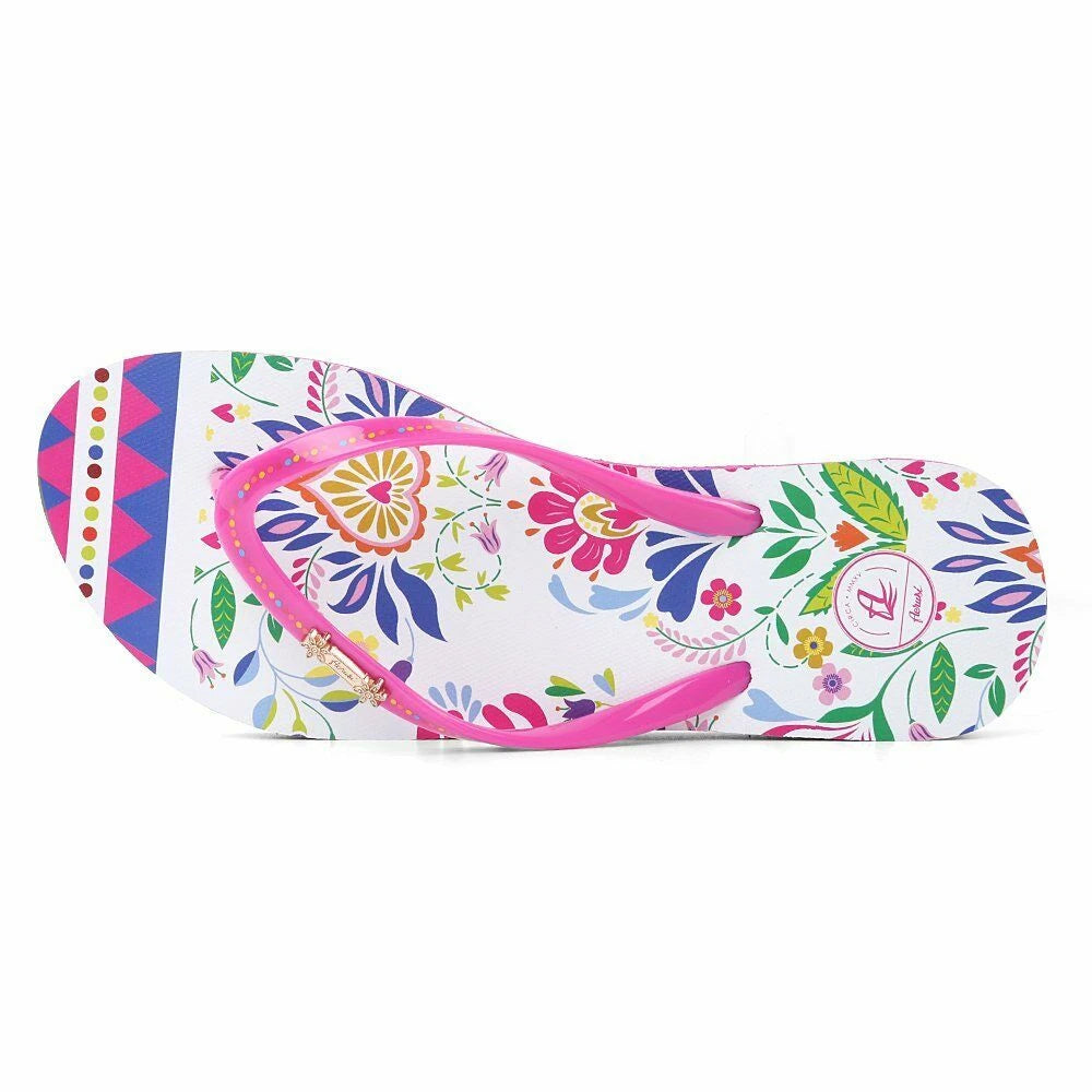 Aerusi Women Fashion Print Summer Beach Thong Flip Flops Non-Slip Casual Sandals