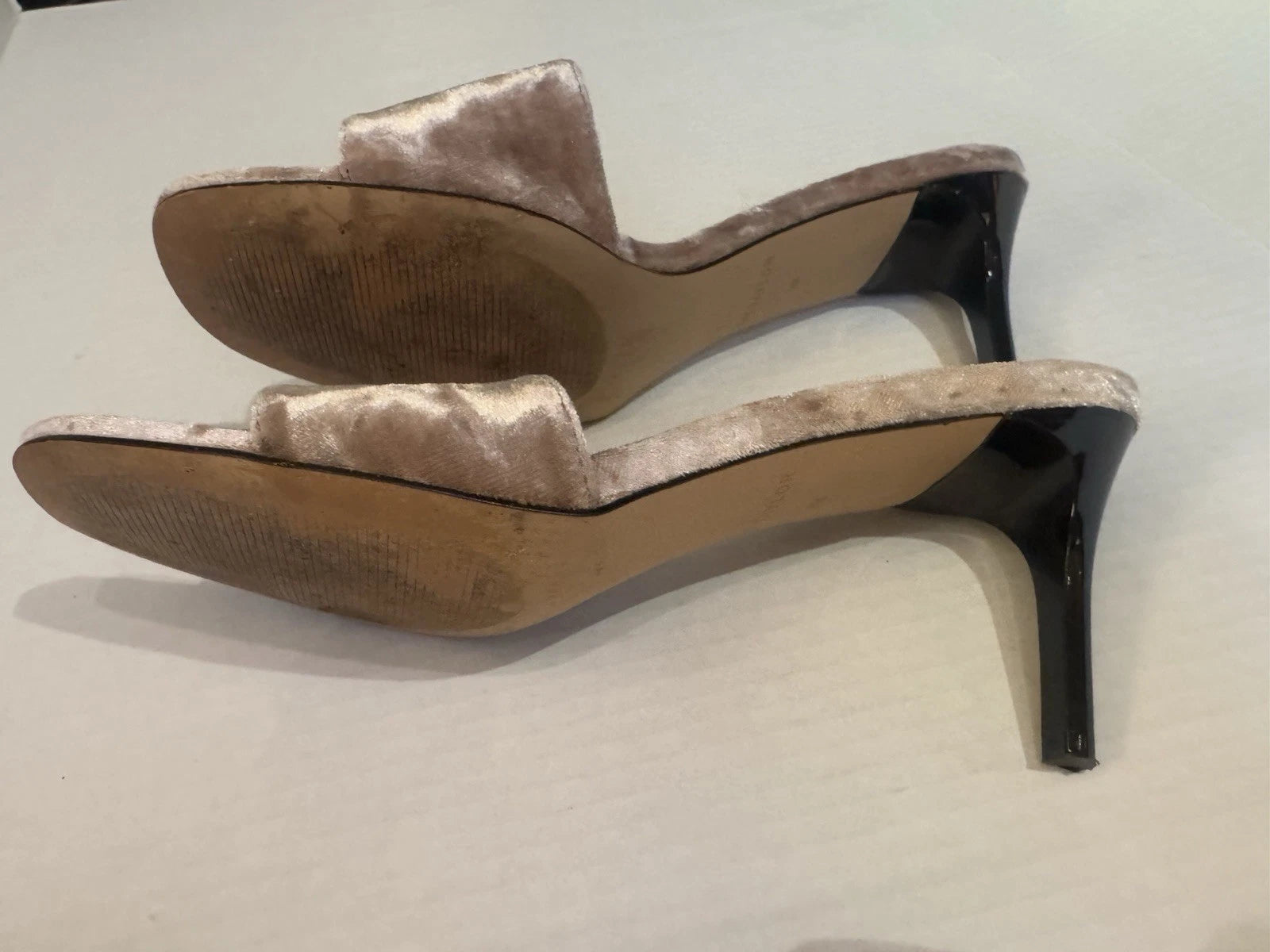 Ann Taylor Women’s Velvet Mule Sandals 3” Stilettos Bronze Size 9, Spring Sexy