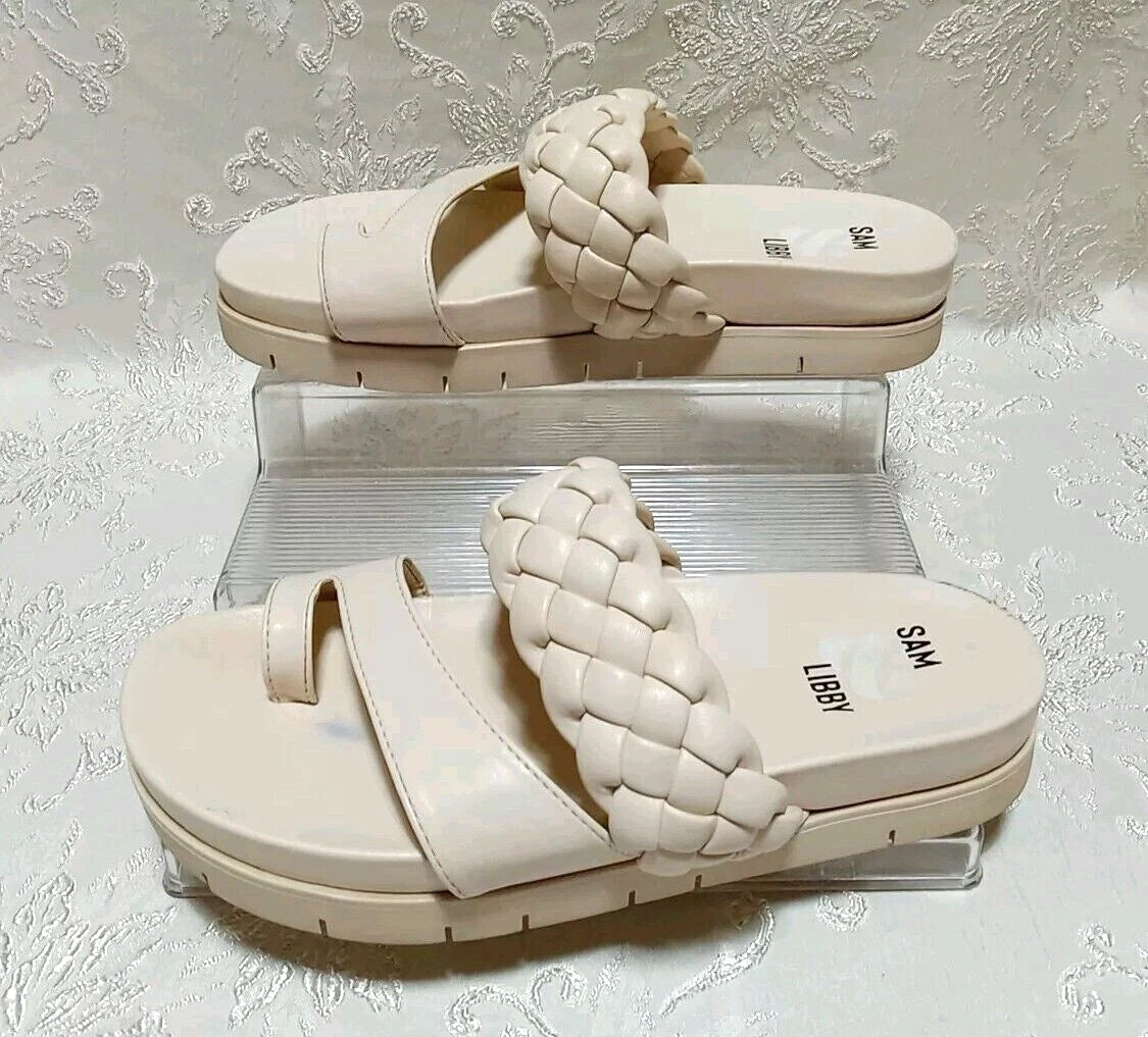 Sam & Libby Women's Braided Footbed Sandals Size 9.5