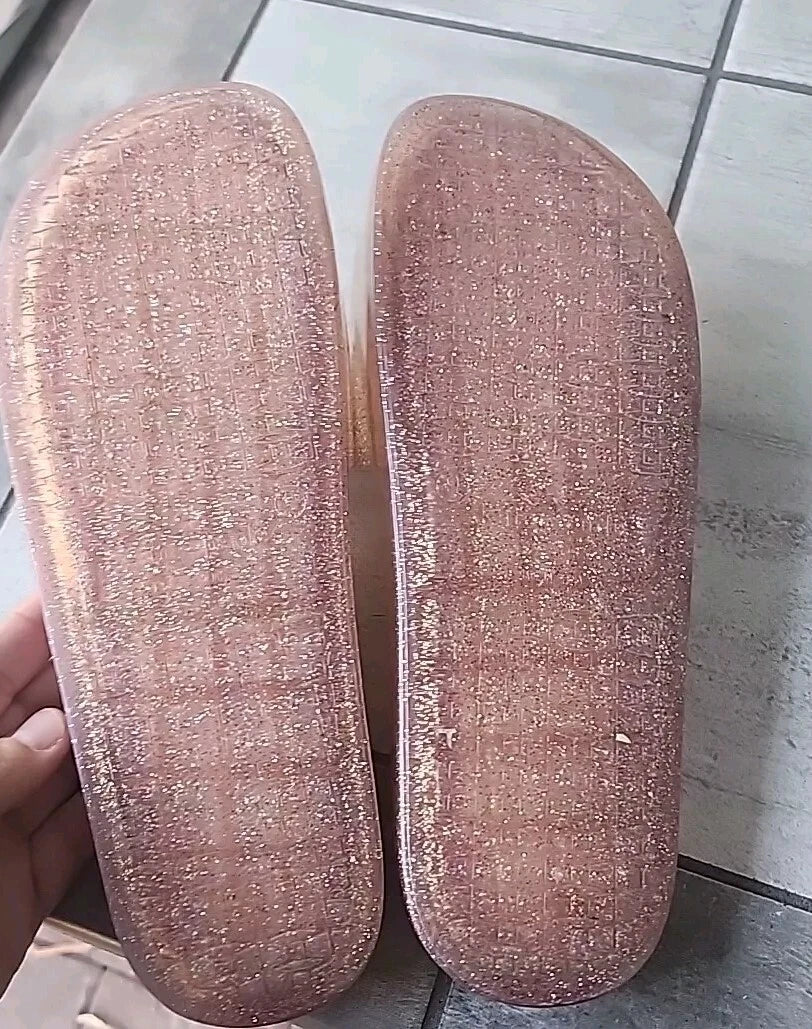 Kate Spade Splash Women's Size 9 Front Flower Glitter Jelly Slide Sandals Shoes