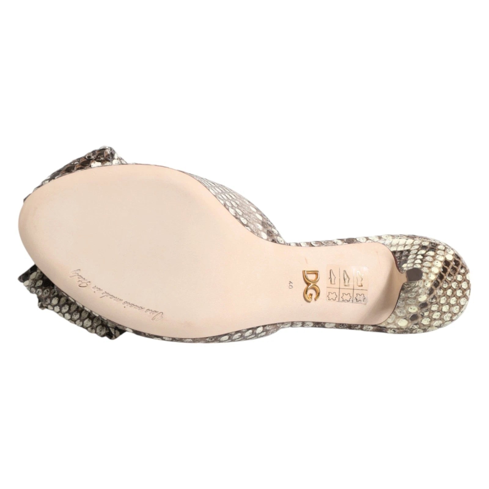 DOLCE & GABBANA Shoes Multicolor Keira Bow Leather Peep Toe Mules EU39 / US8.5