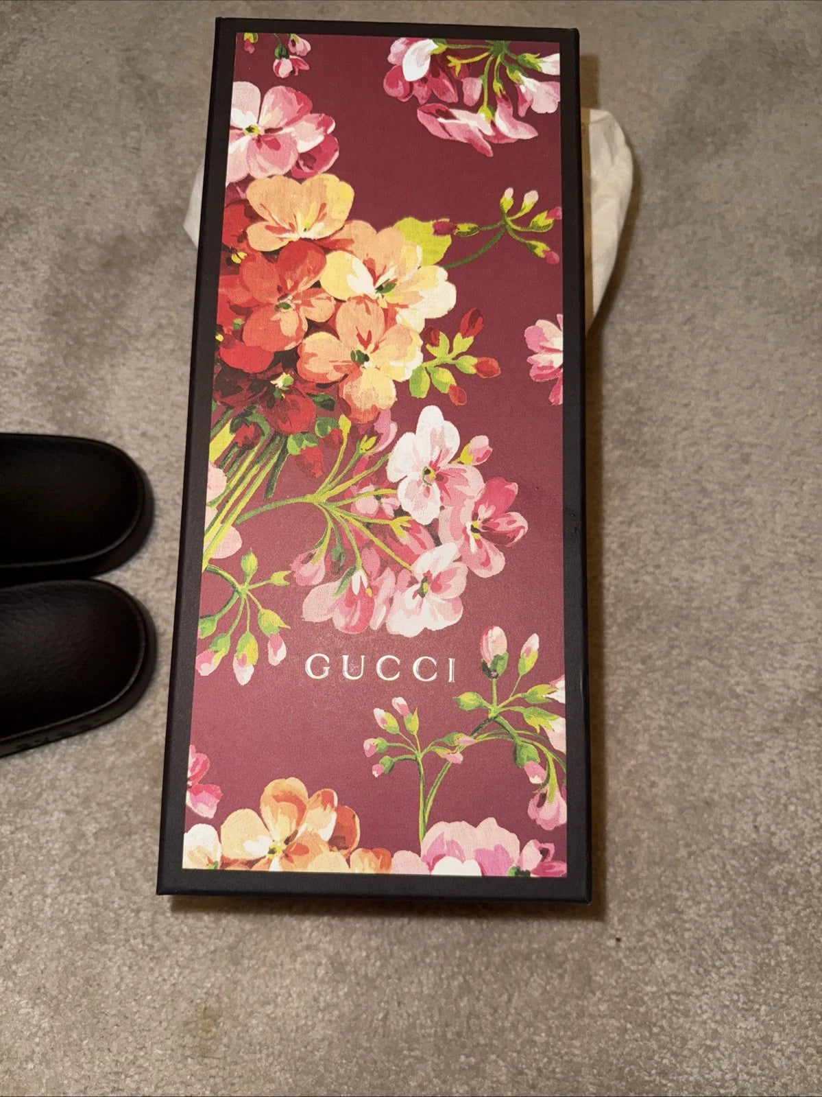 Gucci GG Bloom Supreme Floral Slides Sandals Womens EU 34 US 4- Authentic