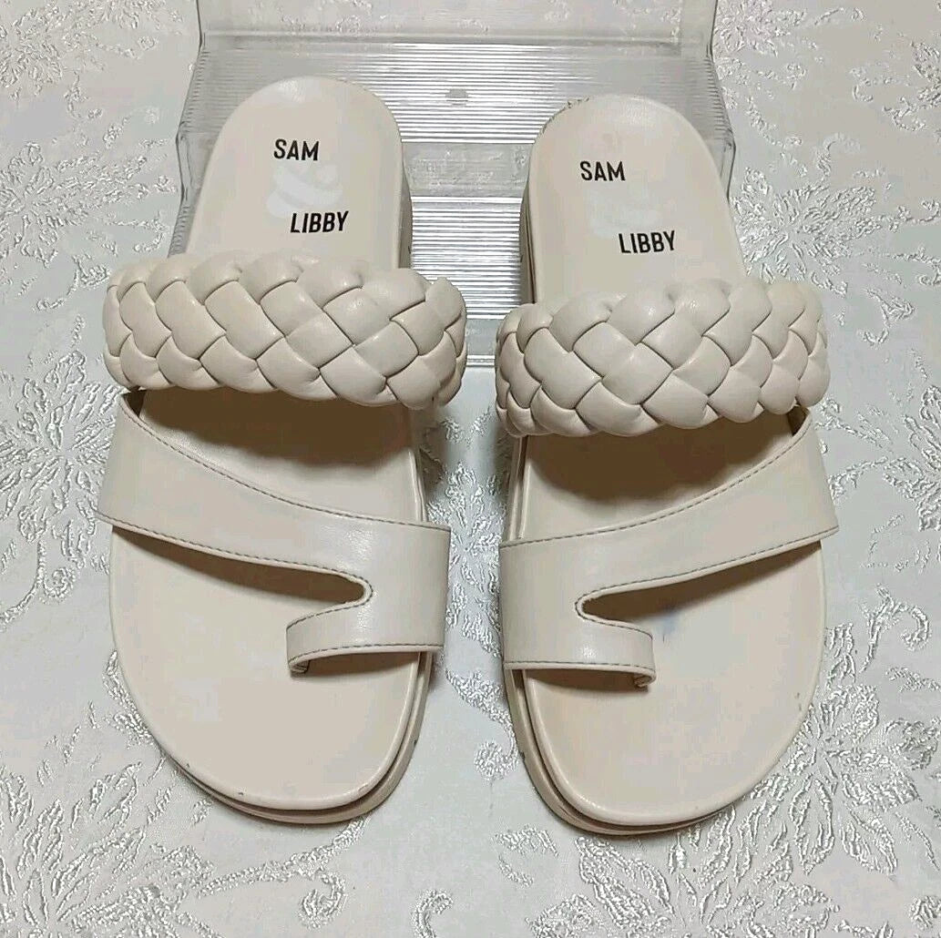 Sam & Libby Women's Braided Footbed Sandals Size 9.5