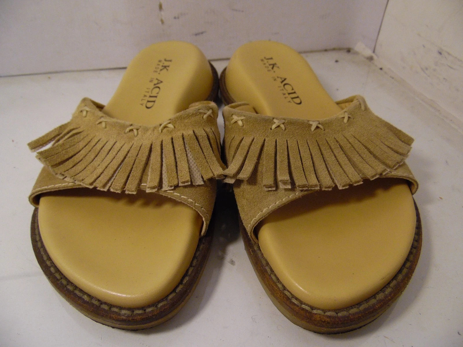 J.K. J K Acid Brown Fashion Slides Sandals Shoes size 8