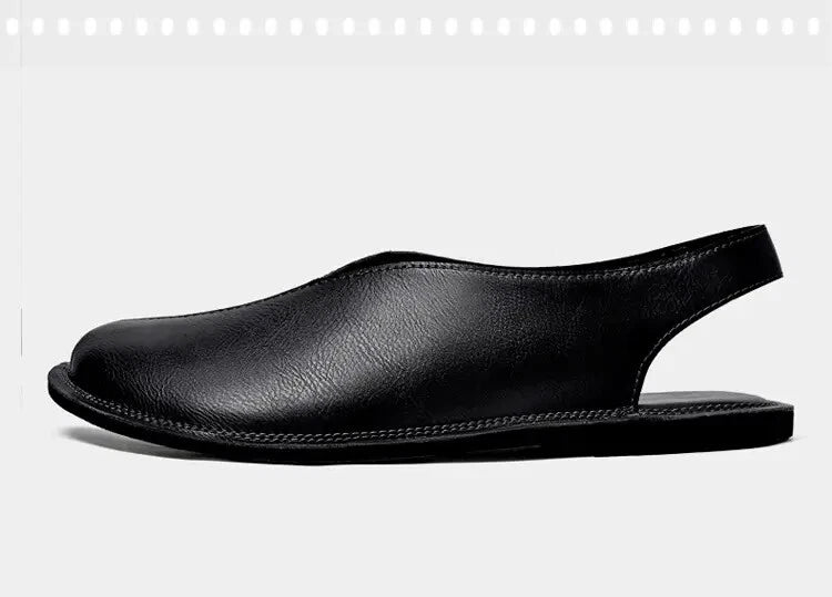 Mens Closed Toe Slingback Sandal Fashion PU Leather Formal business shoes Summer