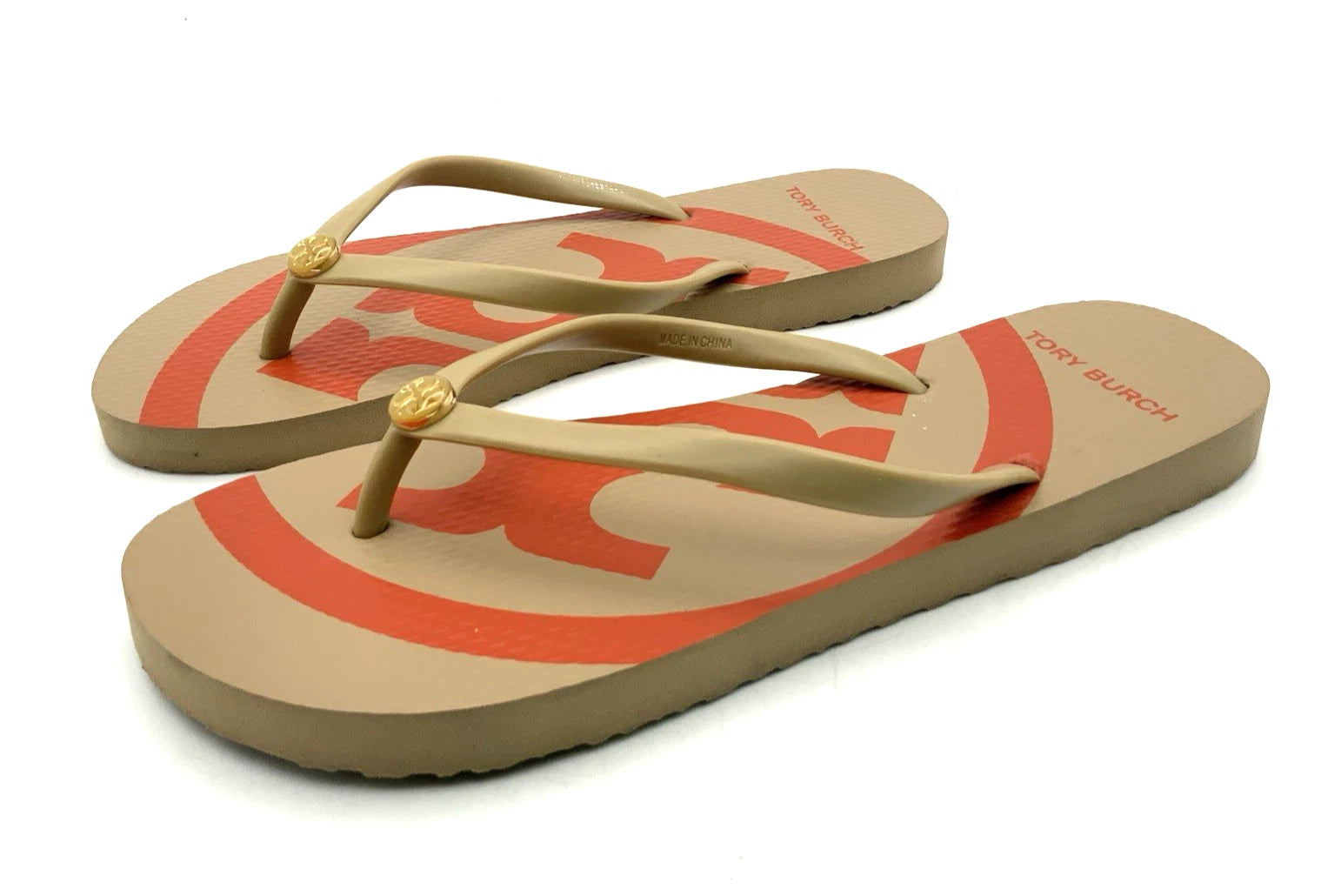 Tory Burch Reva Sandal Women's Size 8 Thong Slide Flip Flop Red-Lobster Shoe