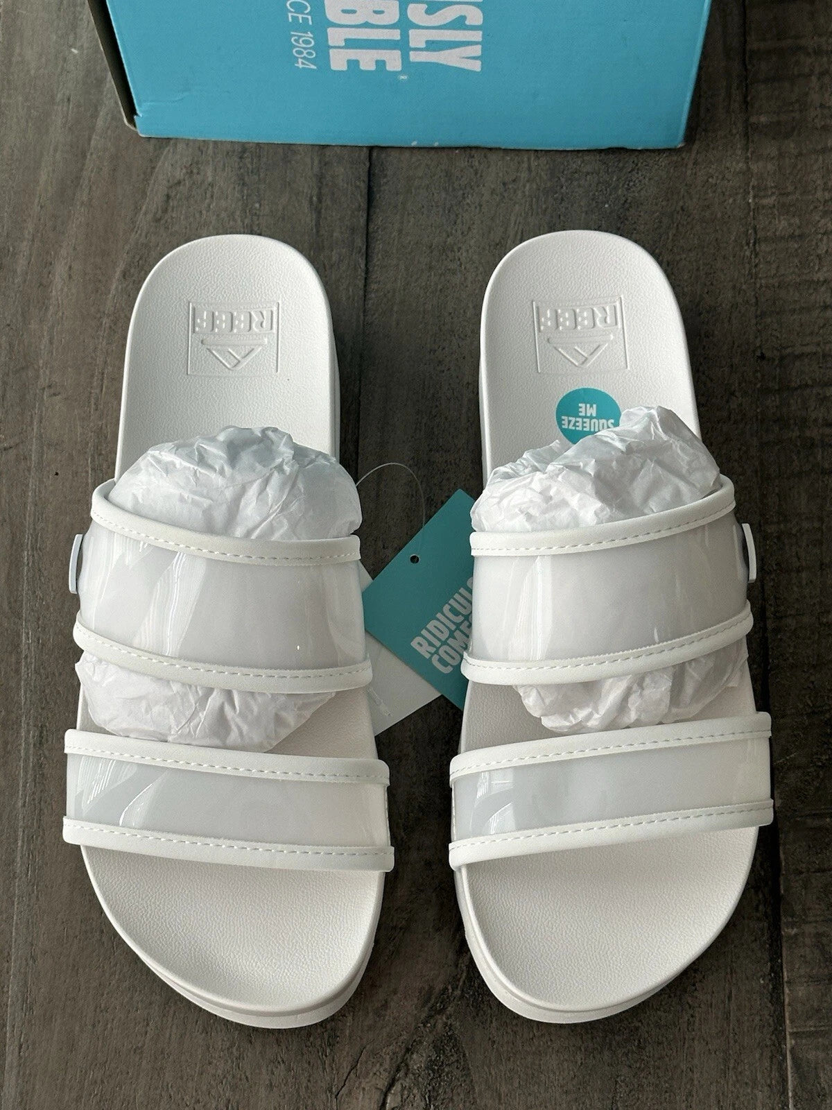 Reef Women's US 8 Vista Hi-Energy Cloud Transparent Slides, Style # CJ6852