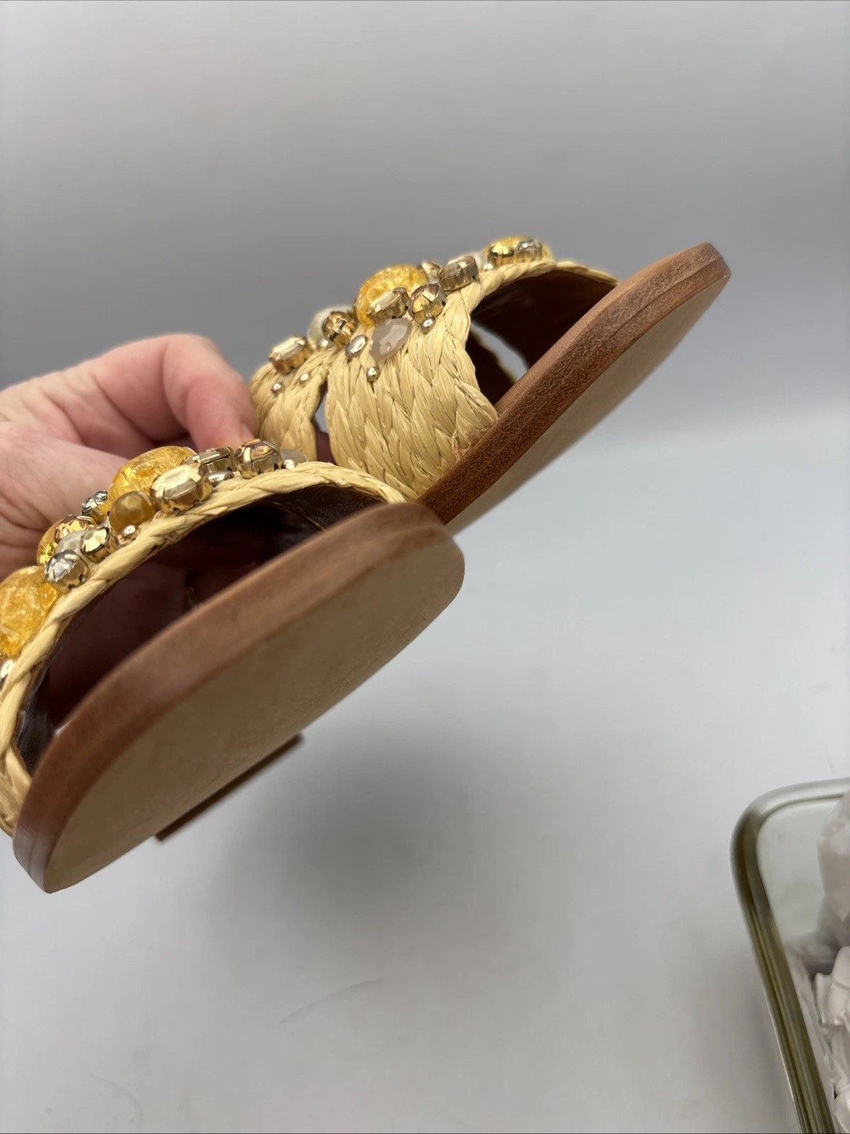 Kate Spade Dock Crystal Slide Sandal Flat Sz 5.5