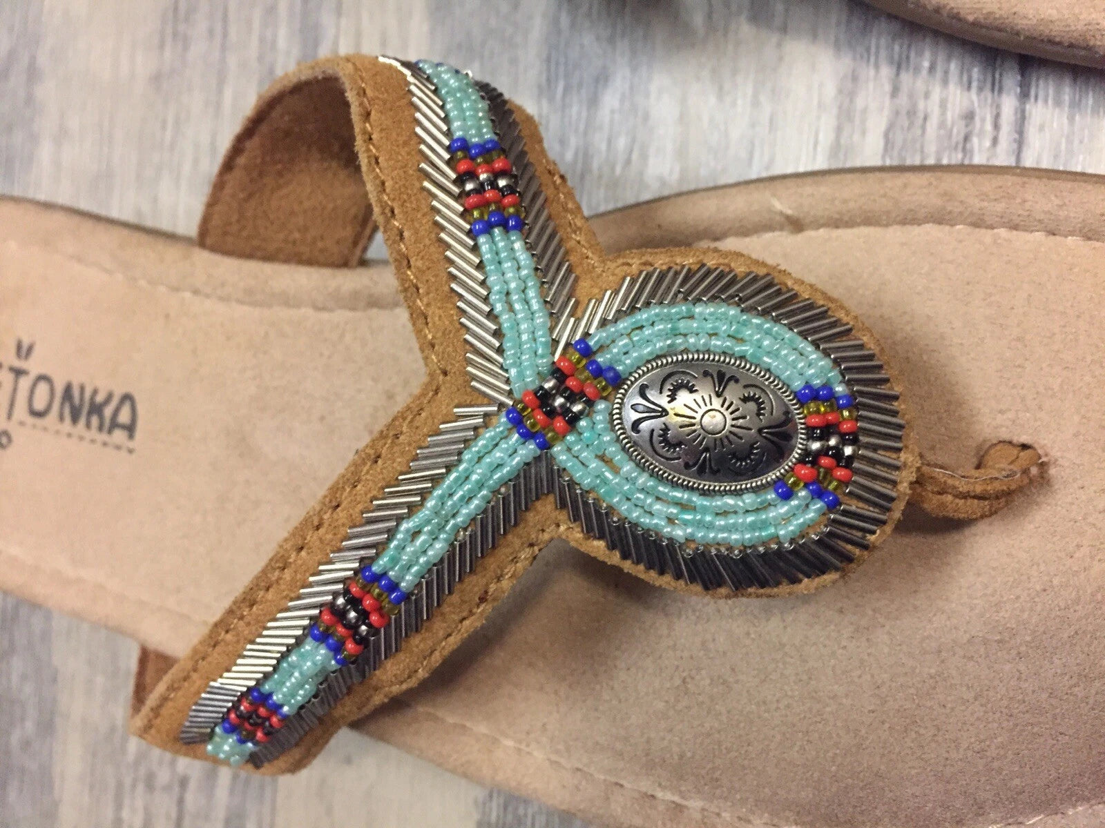 NWOBox Minnie Tonka Beaded Flip Flop Style Sandals Sz 7