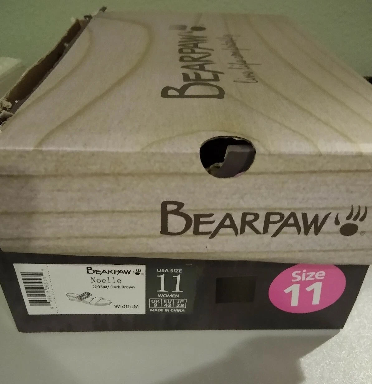 Bear Paw Noelle Dark Brown Slide Wedge Hill Sandals Size 11 Strappy Super Cute