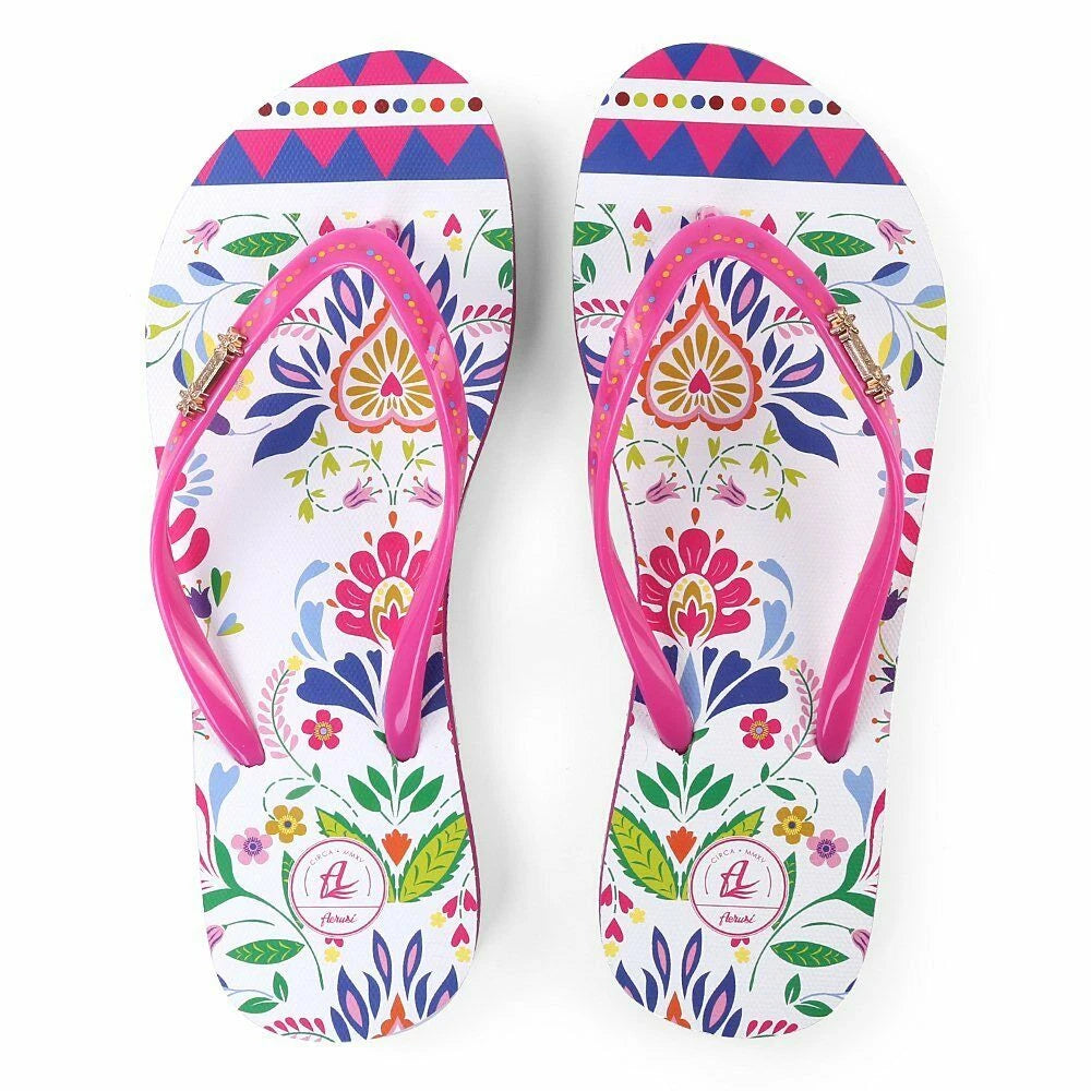 Aerusi Women Fashion Print Summer Beach Thong Flip Flops Non-Slip Casual Sandals