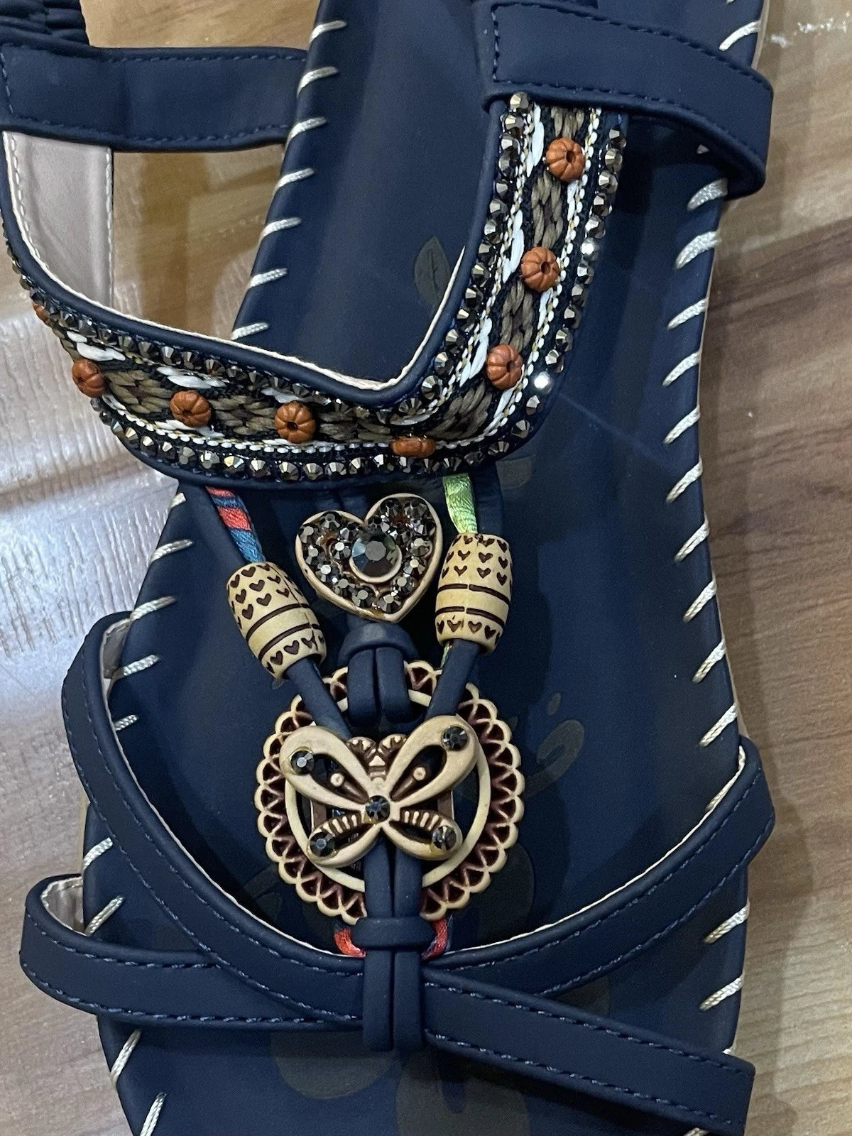 Boho Style Beach Beaded Sandals - Size 37/7