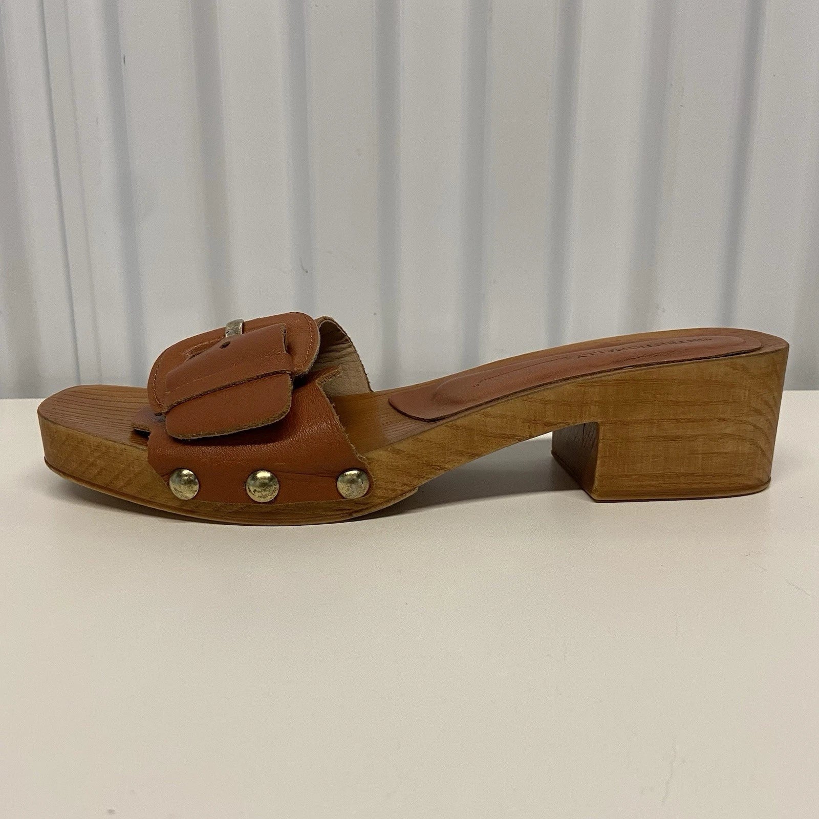 Intentionally Blank Marc Clog Canyon Wooden Heel Slip On Sandals Womens 38/8