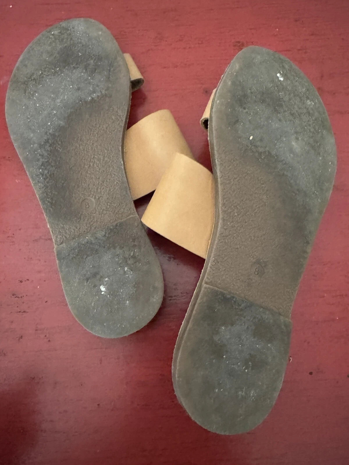 Madewell Charley Double-Strap Slide Sandals Desert Camel Brown Women's Size 8