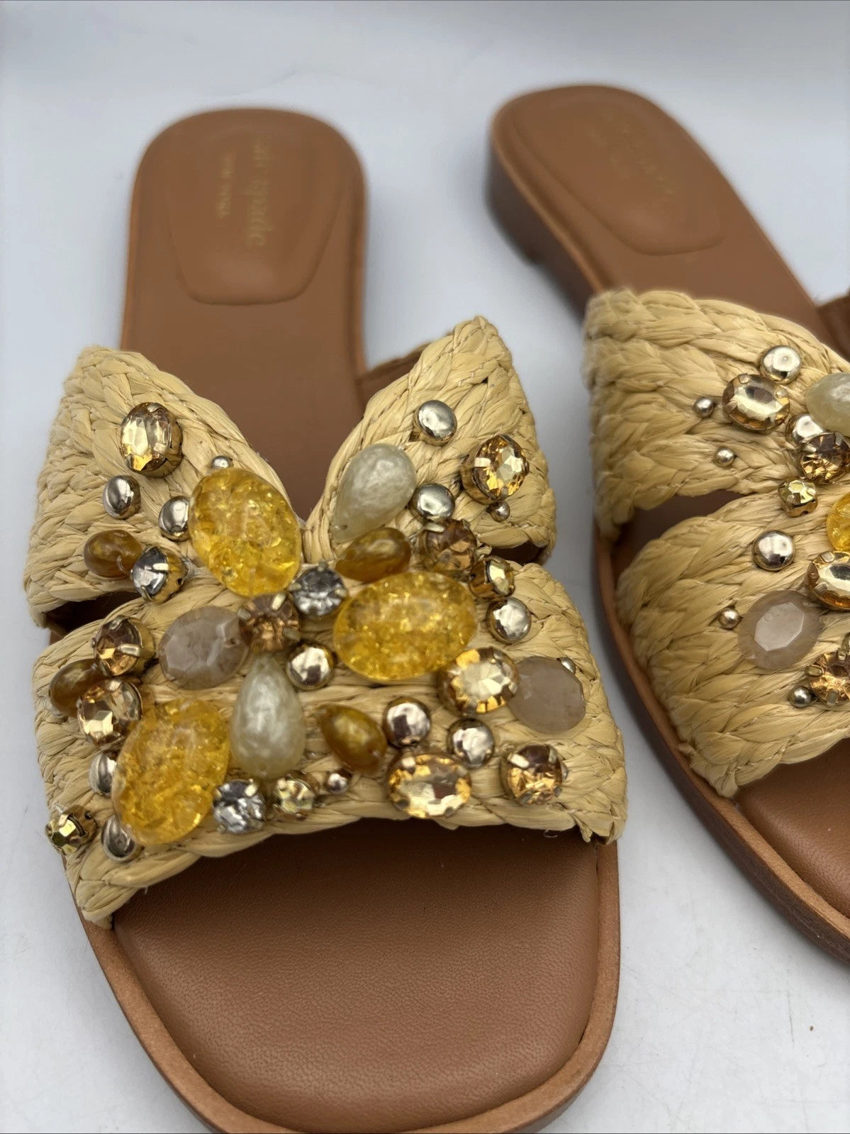 Kate Spade Dock Crystal Slide Sandal Flat Sz 5.5