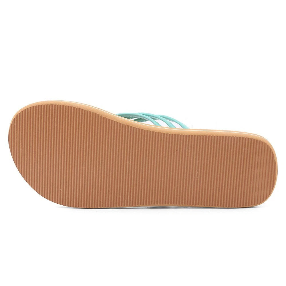 Aqua Women Anti-Slip Floral Flat Sandals Fashion Summer Beach Outdoor Flip Flop