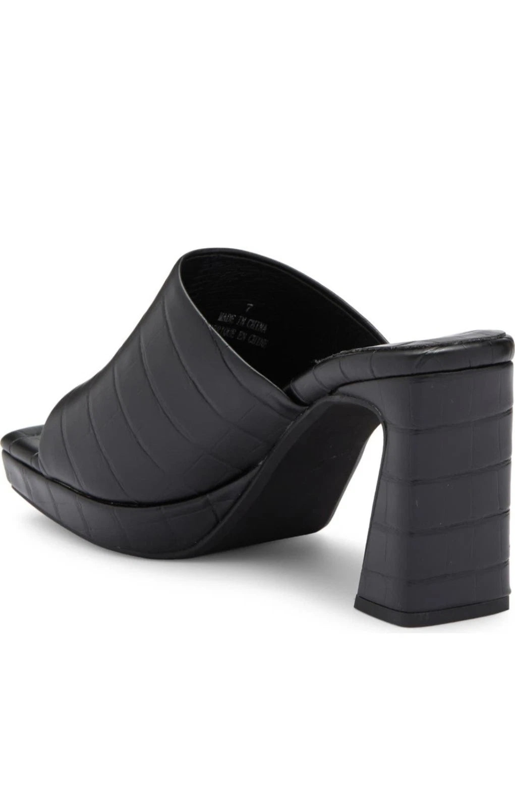 Jeffrey Campbell Women’s Sz 7 Black Leather Caviar Platform Slide  Ret $139.95