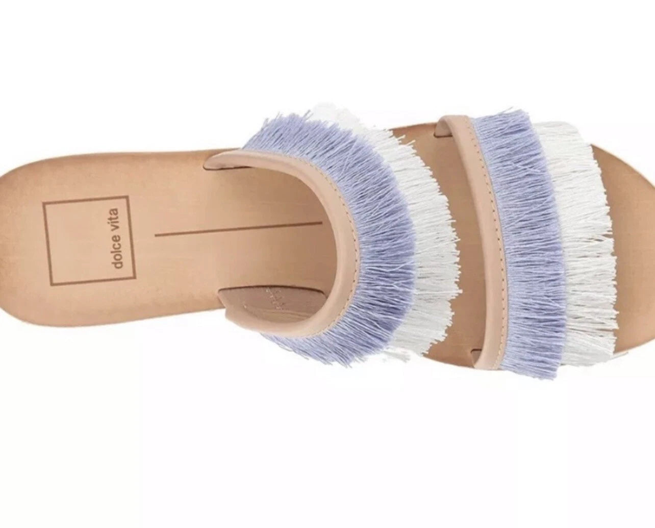 Dolce Vita Slides Fringe Haya Purple White Sz 6.5 Pristine