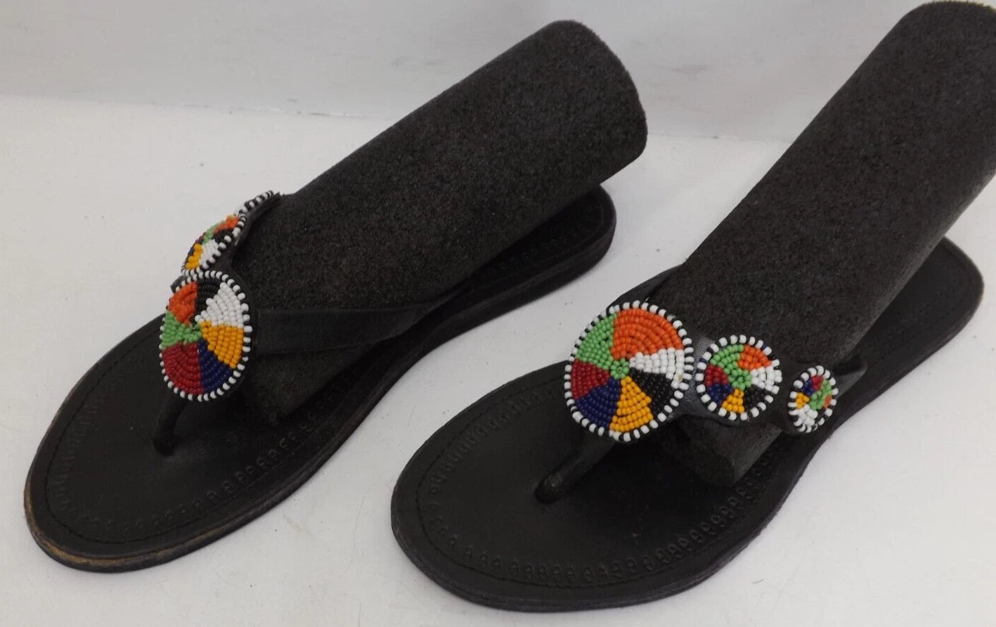 Maasai African style beaded sandals thongs flip flops - size 39