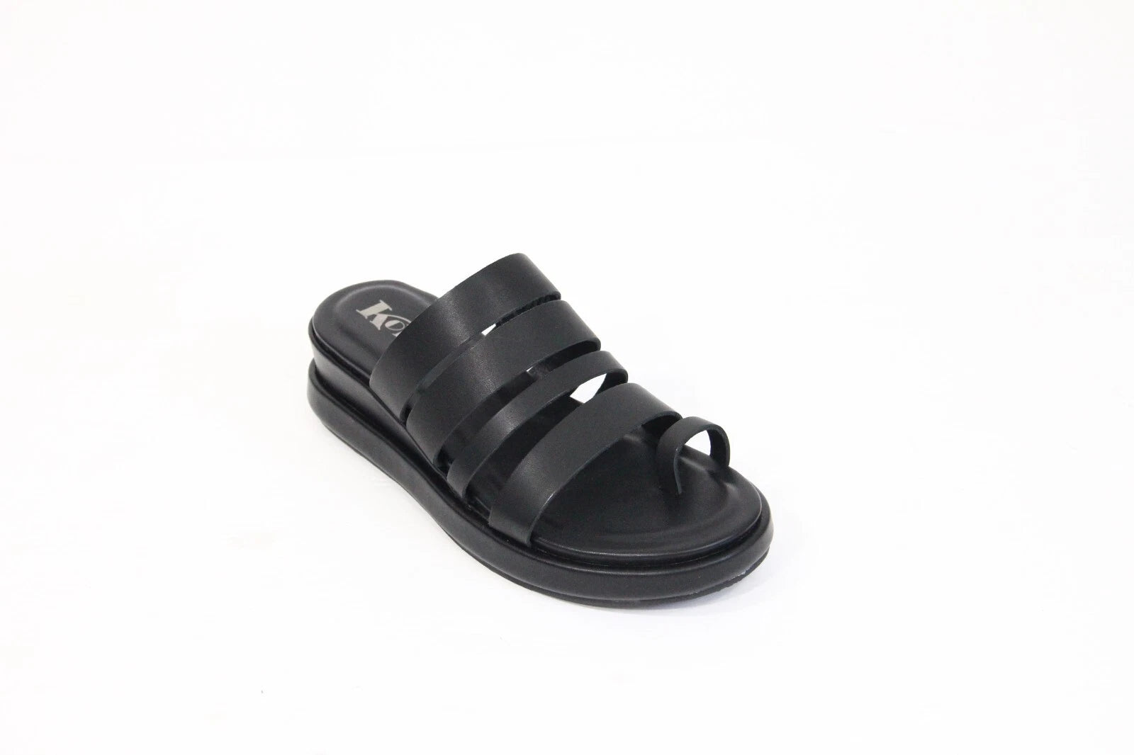 Korks Mya Sandals 6 New Women Wedge Heel Platform Shoe Y2K style Black Leather