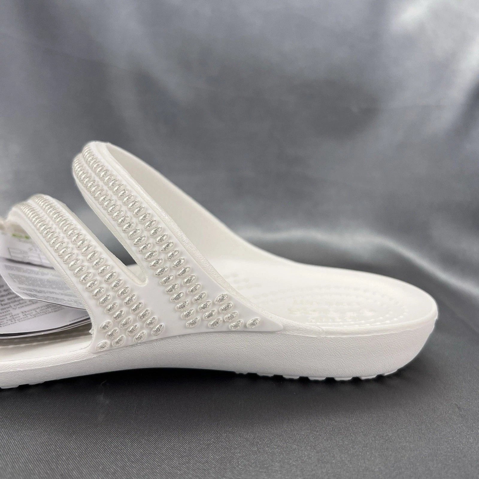 Crocs Kadee II Strappy Sandals Women's 7 White Jewels Summer Slides 211350-100