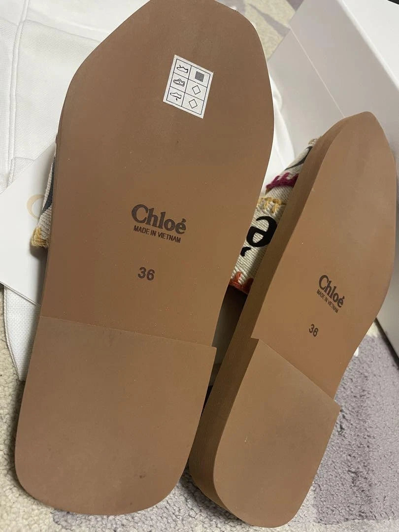 Chloe Sandals Logo Sandals Chloe WOODY SLIDES fashion women beach summer cute